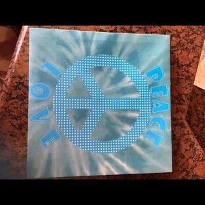 Blue 12” x 12” ☮️ peace and love painting